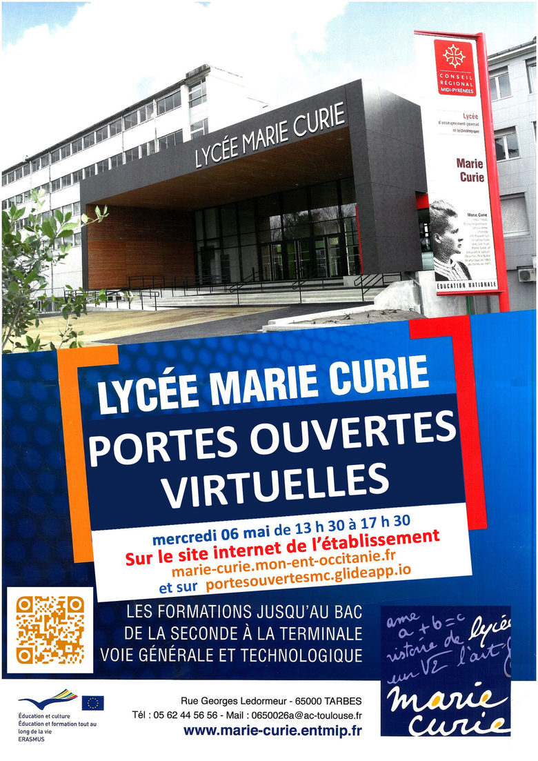 Portes Ouvertes virtuelles Lycée Marie Curie
