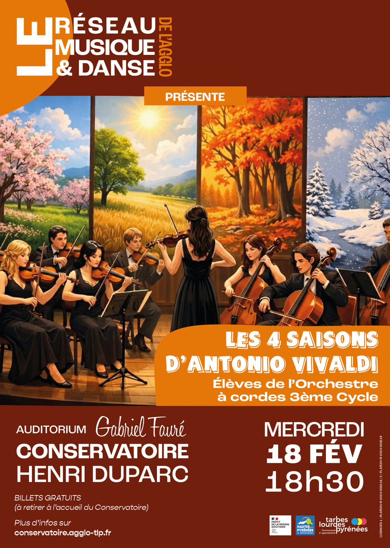 Concert orchestre cordes autour des 4 saisons de Vivaldi