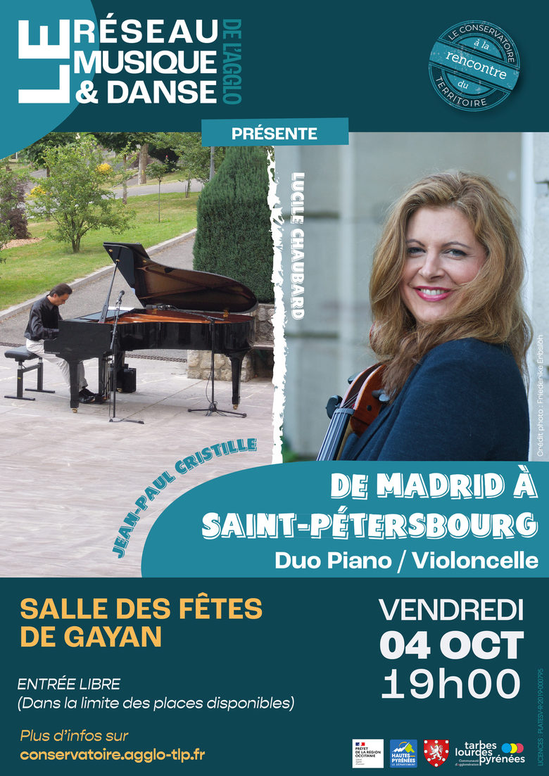 Rencontre du Territoire : De Madrid à Saint-Pétersbourg - Duo Piano/Violoncelle