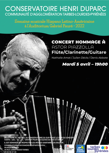 Concert Hommage à ASTOR PIAZZOLLA • FLÛTE / CLARINETTE / GUITARE